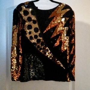 Stunning One of a Kind Vintage Sequins Top by Oleg Cassini